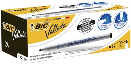 Whiteboardpenna BIC Svart 24-pack