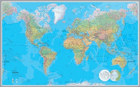 Väggkarta Världen