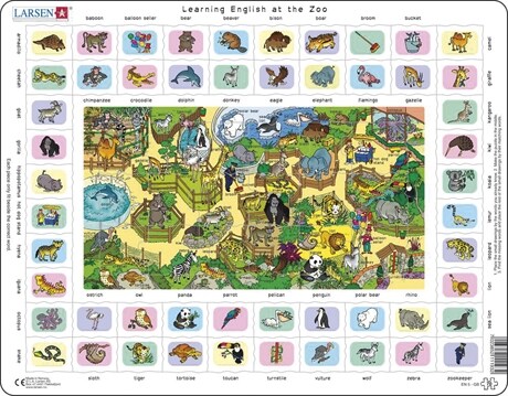Pussel - English Learning puzzle 5 – At the zoo