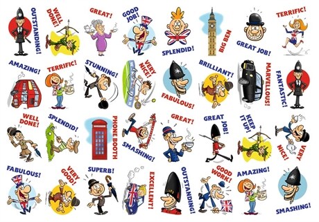 Stickers English Happy British