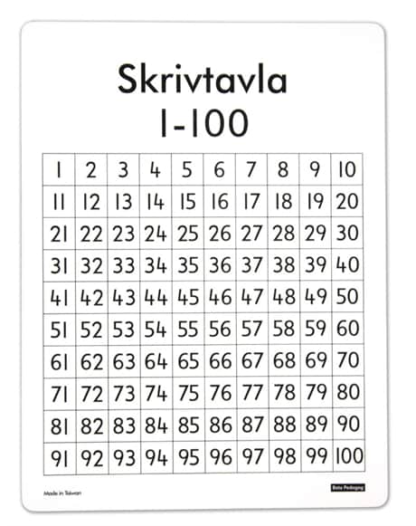 Skrivtavla 1–100 / 30-pack