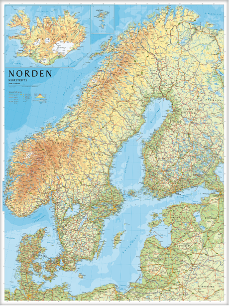 Väggkarta Norden