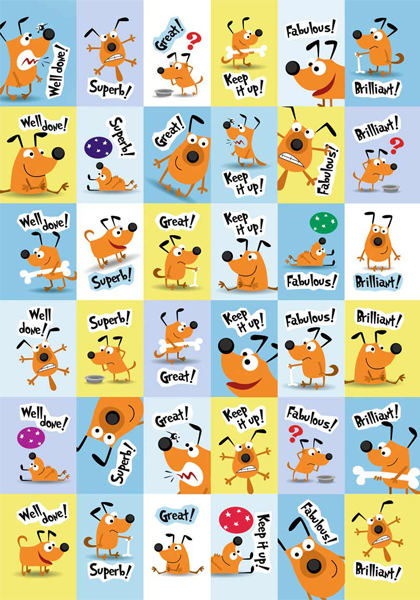 Stickers English Happy Dog