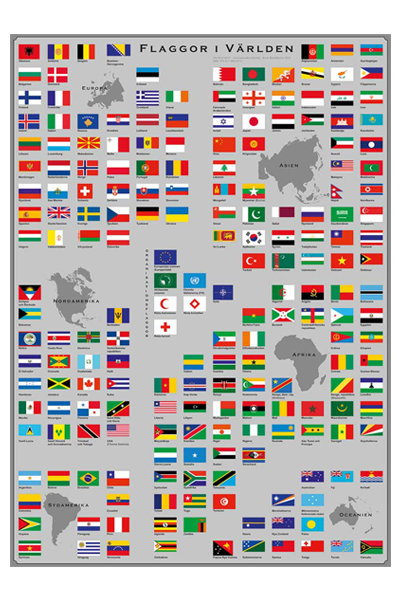 Väggkarta Flaggor