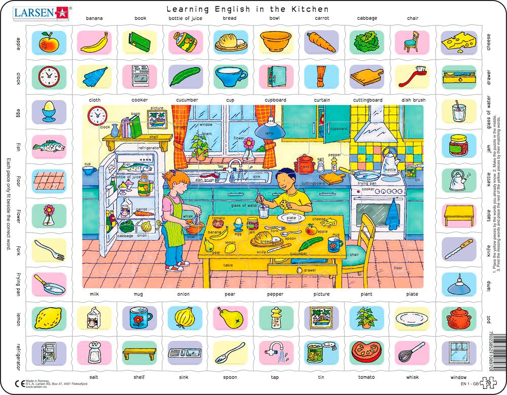 Pussel - English Learning puzzle 1 – In the kitchen