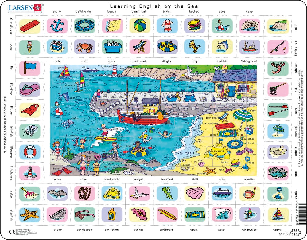Pussel - English Learning puzzle 3 – By the sea