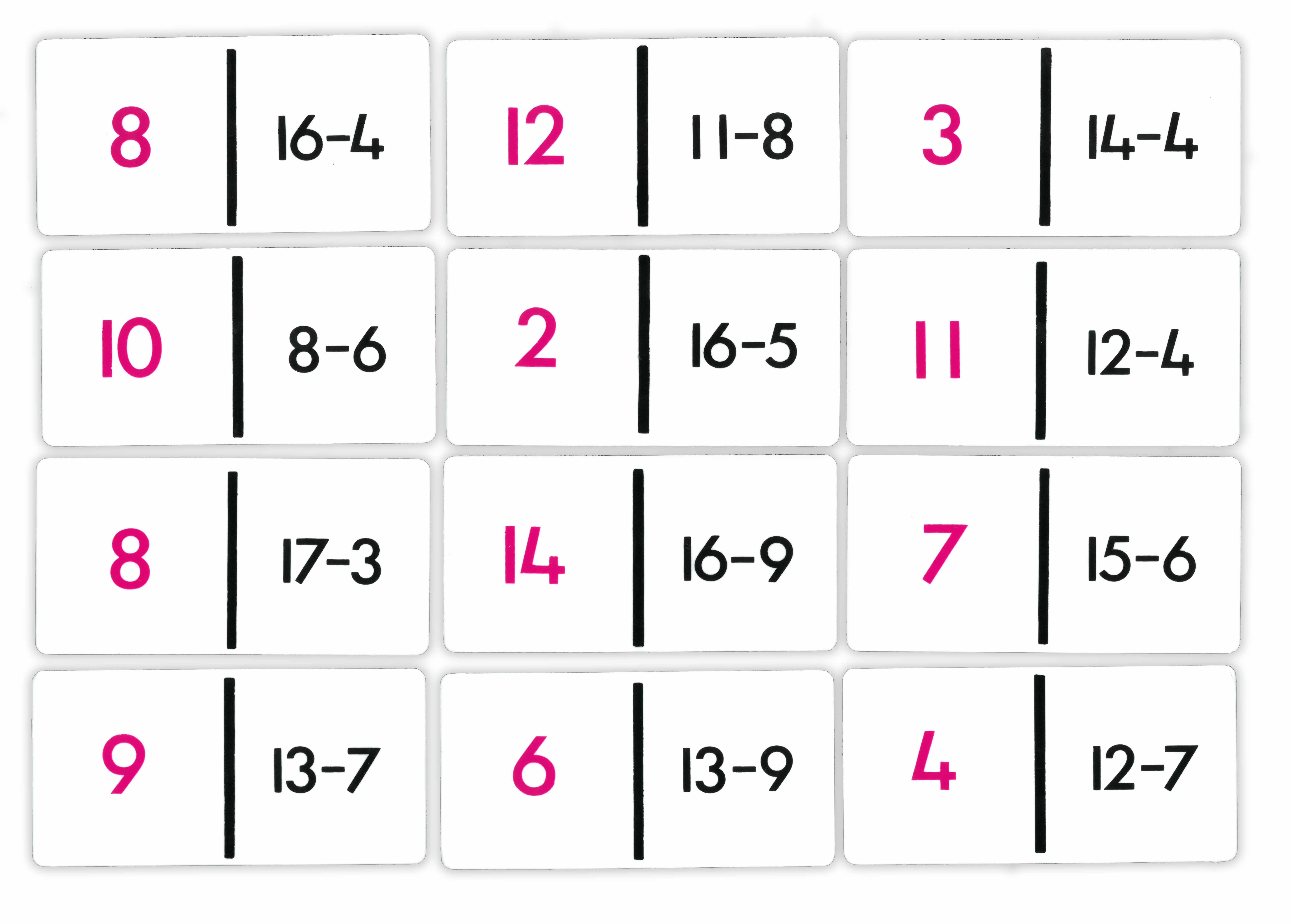 Domino - subtraktion 1-20