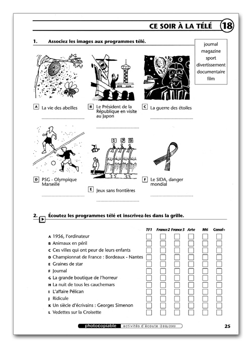 Activités d'écoute 2