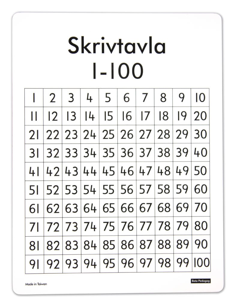 Skrivtavla 1–100 / 30-pack