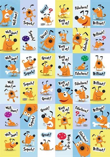 Stickers English Happy Dog
