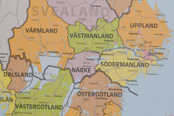 Väggkarta Sveriges landskap