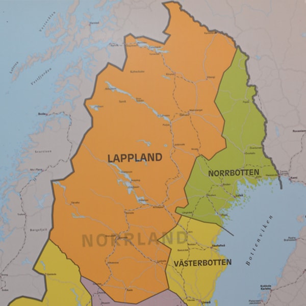 Väggkarta Sveriges landskap