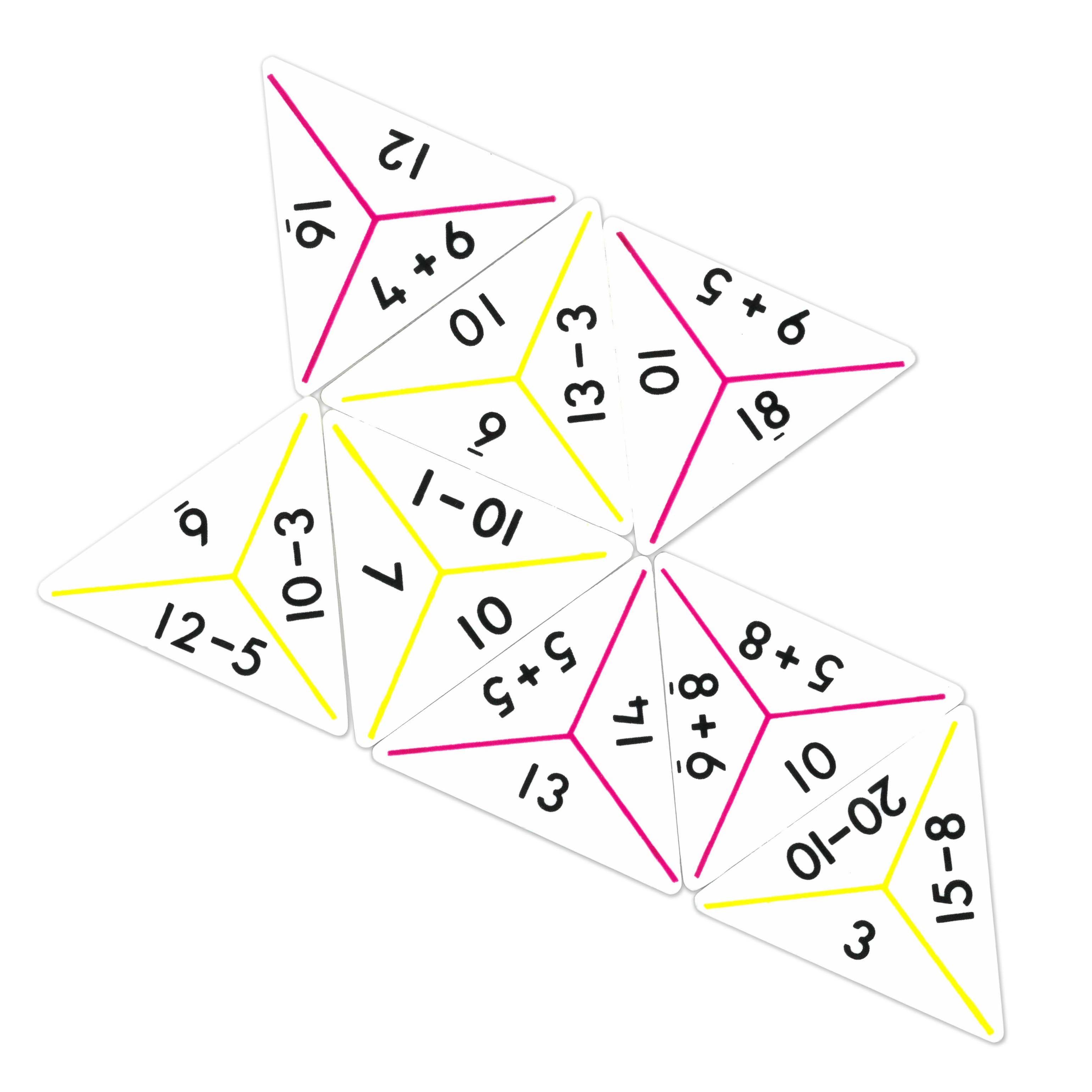 Triangeldomino - addition och subtraktion 1-20