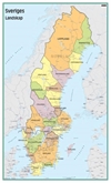 Väggkarta Sveriges landskap